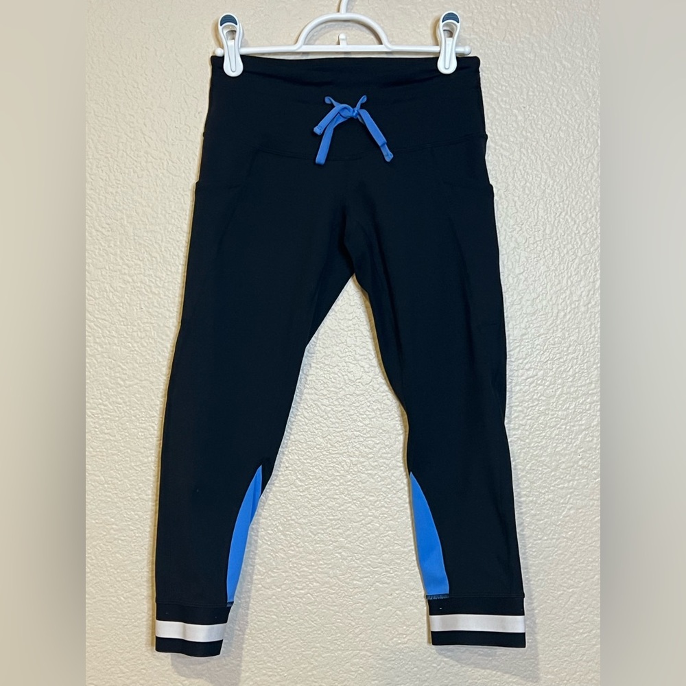 Zella Black and Blue Leggings, XS